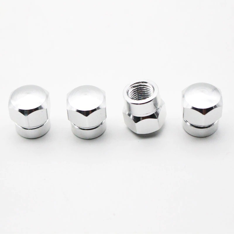Partes de ruedaUniversal car wheel valves - aluminum caps - hexagonal - 4 pieces