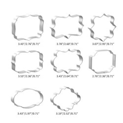 Utensilios para hornearCookie cutter mold - oval / rectangle / square - stainless steel - 8 pieces