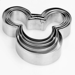 Utensilios para hornearCookie cutter mold - Mickey shaped - stainless steel - 5 pieces