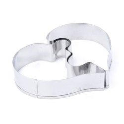 Cookie cutter mold - heart shaped puzzle - stainless steel - 2 piecesBakeware