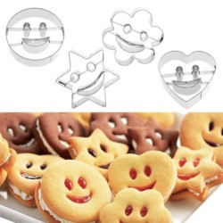 Utensilios para hornearCookie cutter mold - smiley face - bunny / car / boat - stainless steel - 4 pieces