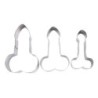 Utensilios para hornearCookie cutter mold - penis shaped - stainless steel - 3 pieces