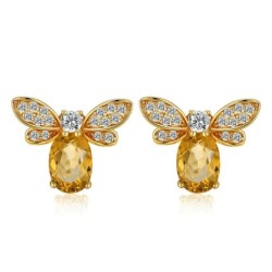 AretesElegant stud earrings - crystal bee