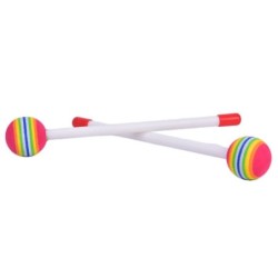 TamboresDrum mallets - sticks - colorful round lollipop shaped - 1 pair