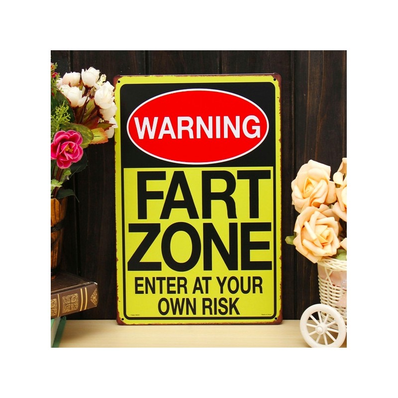 Warning Fart Zone - metal sign - posterPlaques & Signs
