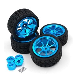 Coche R/CAlloy rims - tires wheels / hexagon adapter - for 1/18 Wltoys RC cars - upgraded - 4 pieces