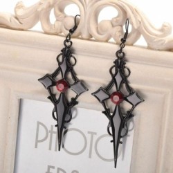 Gothic / Punk style earrings - black cross / red crystalEarrings