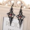 Gothic / Punk style earrings - black cross / red crystalEarrings