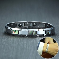 Magnetic bracelet - health energy - tungsten steel - shell hematiteBracelets