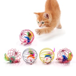 JuguetesCat toy - stick with feather / wand / bell / mouse / ball