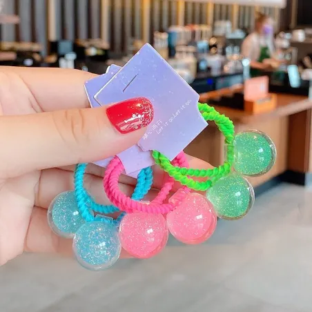 Pinzas de cabelloHair elastics - with starry ball - 2 pieces