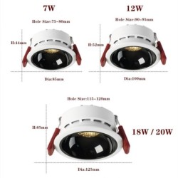 LED ceiling light - recessed - dimmable - anti-glare - honeycomb design - 7W / 12W / 18W / 20WSpotlights