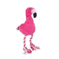 JuguetesDog / cat training toy - chew / teeth cleaning - cotton rope - pink flamingo