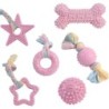 JuguetesDogs / cats training toys - with rope - chewable / teeth cleaning - 6 pieces