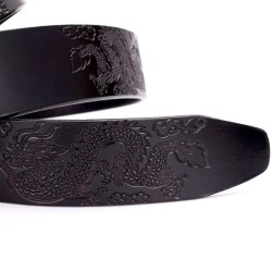 Luxurious leather belt - with automatic buckle - V letter / snake designBelts