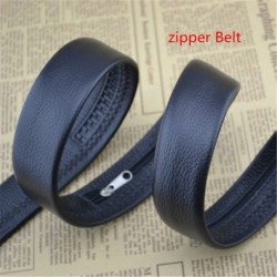 CinturonesLeather belt with zipper - hide money pouch