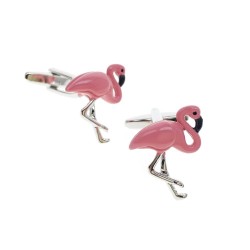GemelosClassic cufflinks - with pink flamingo
