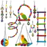 AvesToys for birds / parrots - cage - swing - hanging bridge - wooden beads - 10 pieces