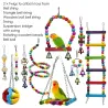 AvesToys for birds / parrots - cage - swing - hanging bridge - wooden beads - 10 pieces