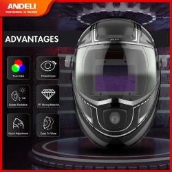 Professional welding helmet - auto darkening - adjustable - ADL-MA900VL-E - with LED lightHelmets