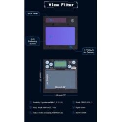 CascosMáscara de soldadura profesional - oscurecimiento automático - ajustable - ADL-MA900VL-E - con luz LED