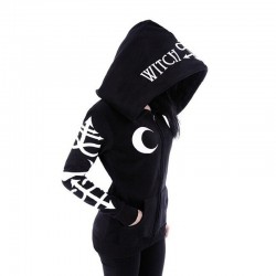 Hoodies & JerséisBruja gótica punk - sudadera con capucha y cremallera - Witch Craft