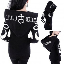 Hoodies & JerséisBruja gótica punk - sudadera con capucha y cremallera - Witch Craft
