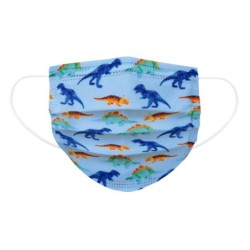 Protective face / mouth mask - 3-ply - disposable - for children - dinosaur print - 50 piecesMouth masks