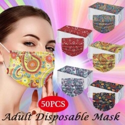 Mascarillas bucalesMascarillas protectoras faciales / bucales - desechables - 3 capas - para adultos - estampado de flores - ...