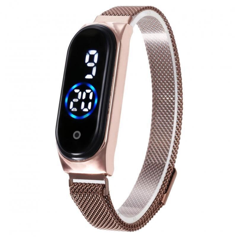 RelojesReloj elegante para mujer - pantalla táctil - digital - LED - con hebilla magnética