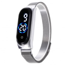 RelojesReloj elegante para mujer - pantalla táctil - digital - LED - con hebilla magnética