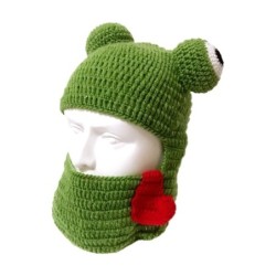 Sombreros & gorrasWarm knitted hat - bucket type - balaclava - with frog eyes