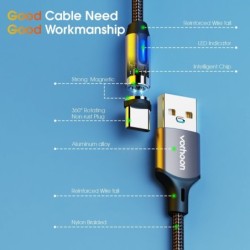 CablesCable de carga magnético - USB - Micro USB - tipo C - carga rápida - para iPhone