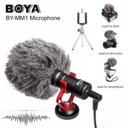 MicrófonosBOYA BY-MM1 - microphone - with fur - video record - for iPhone X 8 7 Huawei Nikon Canon DSLR
