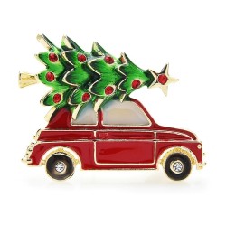 Fashionable brooch with a car / Christmas treeBrooches