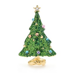 BrochesÁrbol de Navidad nevando - con pedrería - elegante broche