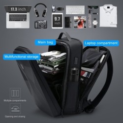 Fashionable backpack - waterproof - anti-theft - USB charging port - for 17.3 Inch laptopBackpacks