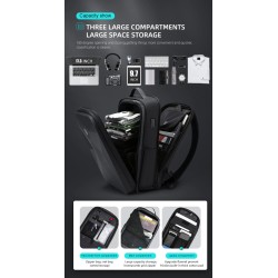Fashionable backpack - waterproof - anti-theft - USB charging port - for 17.3 Inch laptopBackpacks