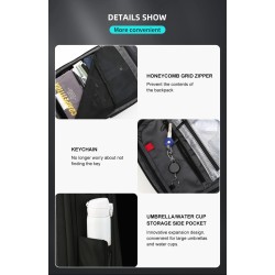 Fashionable backpack - waterproof - anti-theft - USB charging port - for 17.3 Inch laptopBackpacks