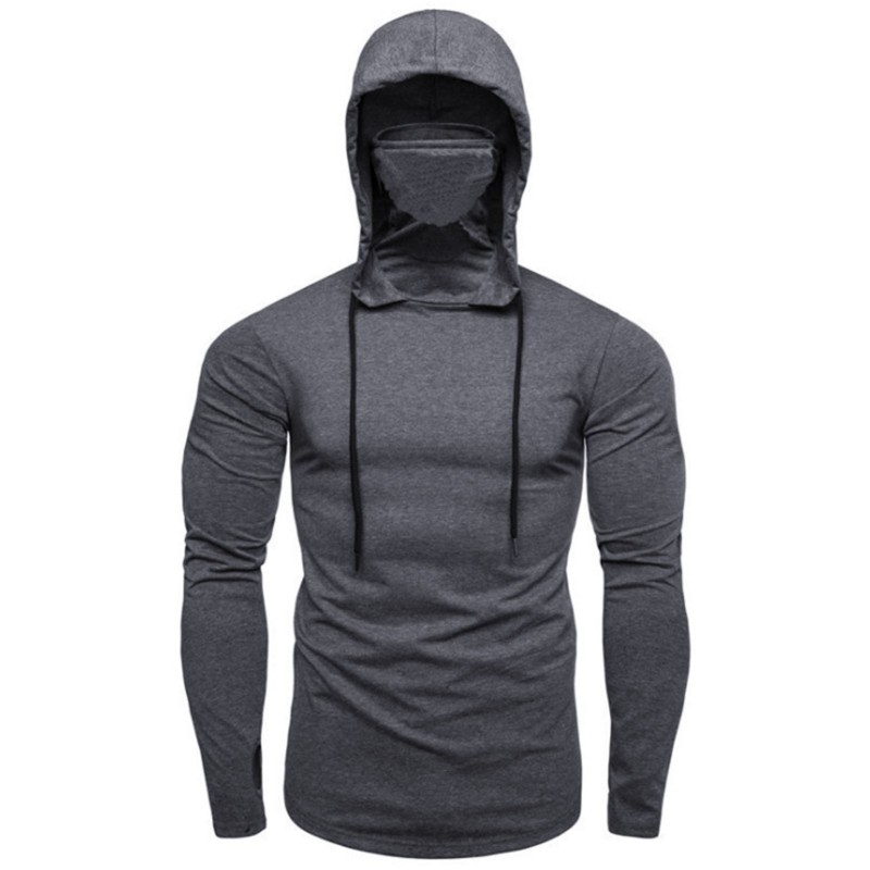 Men's long sleeve hoodie - with face coverHoodies & Sweatshirt