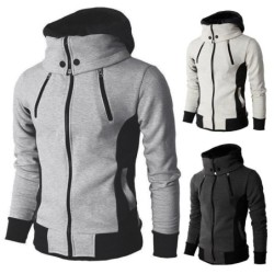 Hoodies & SudaderaFashionable men's hoodie - with turtleneck - long sleeves / pockets / zippers