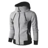 Fashionable men's hoodie - with turtleneck - long sleeves / pockets / zippersHoodies & Sweatshirt