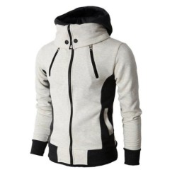 Hoodies & SudaderaFashionable men's hoodie - with turtleneck - long sleeves / pockets / zippers