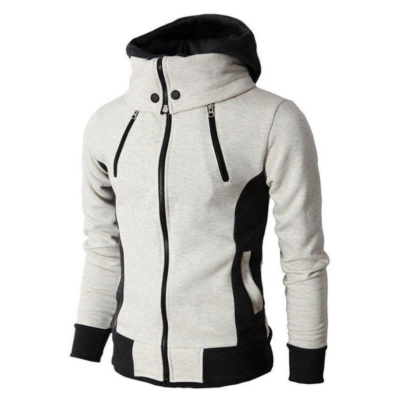 Hoodies & SudaderaFashionable men's hoodie - with turtleneck - long sleeves / pockets / zippers
