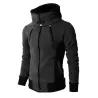 Fashionable men's hoodie - with turtleneck - long sleeves / pockets / zippersHoodies & Sweatshirt