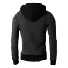 Fashionable men's hoodie - with turtleneck - long sleeves / pockets / zippersHoodies & Sweatshirt