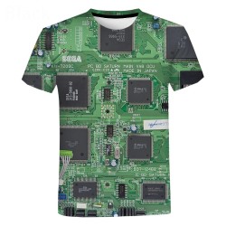 Camisetas3D electronic chip print - hip hop style t-shirt - short sleeve