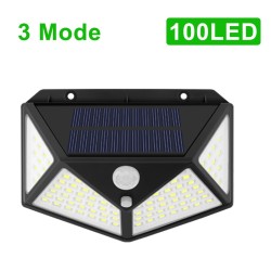 Iluminación solarLuz solar exterior/jardín - lámpara - resistente al agua - sensor de movimiento - 3 modos - 100 LED