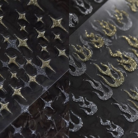UñasNail stickers - high quality - gold & silver - adhesive - art decoration
