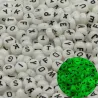 Luminous acrylic beads - for jewellery making - numbers / letters / hearts - 4 * 7mmNecklaces